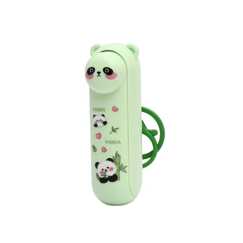 Cute Mini Fan Kipas Portable Hand Folding Hidden Blade Switch USB Charge Battery Table Desk Cooling Hand Rope Buckle Fan